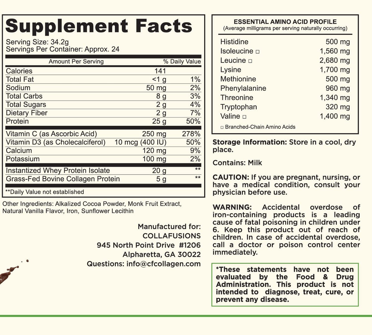 CollaFusions Whey Protein Isolate with Collagen Peptides - 24 Servings - image 4
