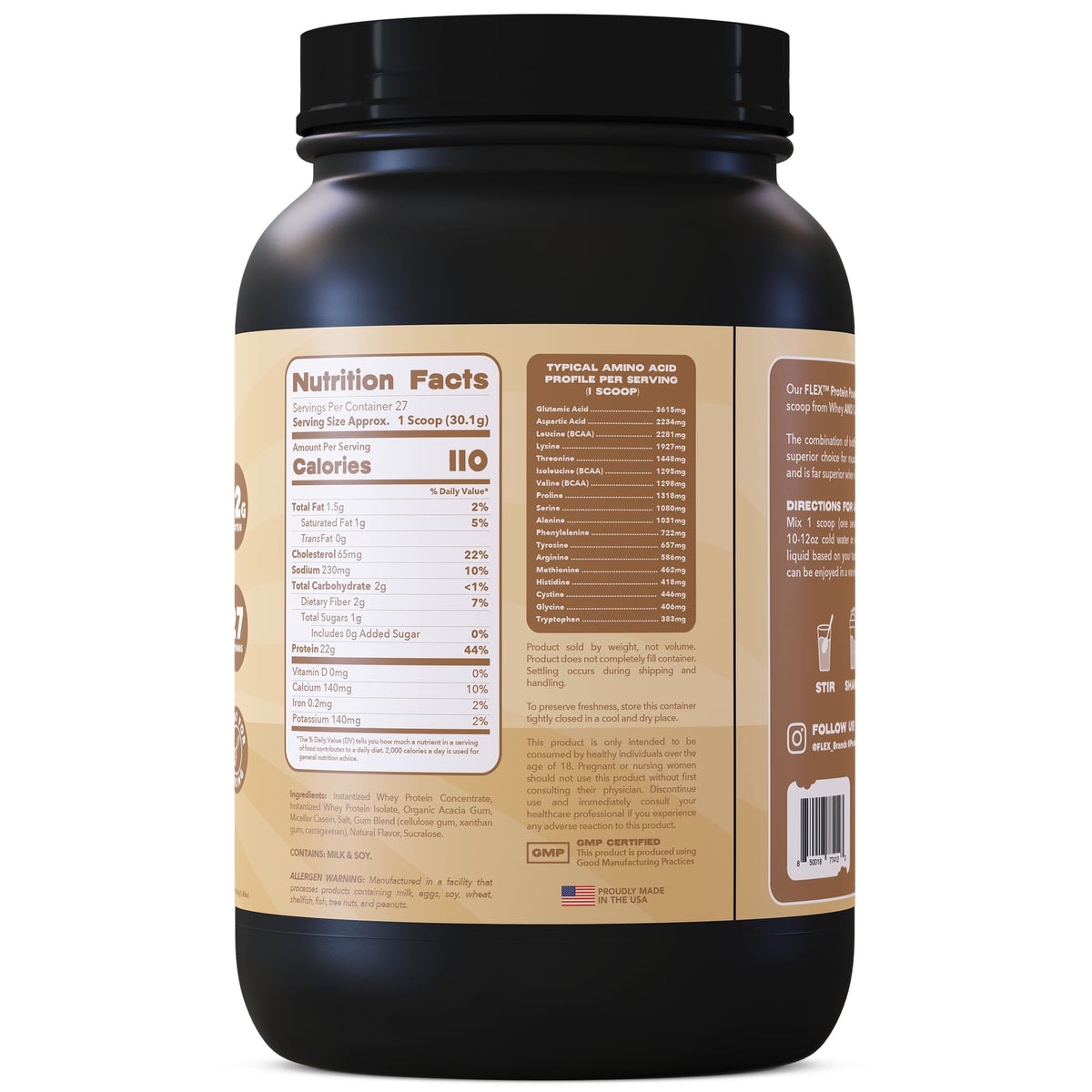 Flex Whey Protein Powder Slow Churn Vanilla Ice Cream - 27 Servings - image 2
