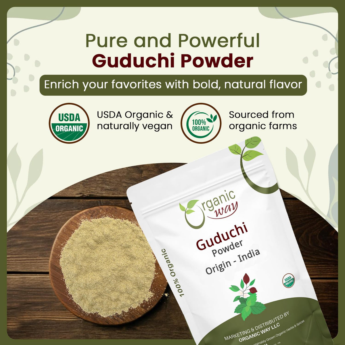 Organic Way Guduchi Powder Premium Grade Herbal - 16 Oz - image 2