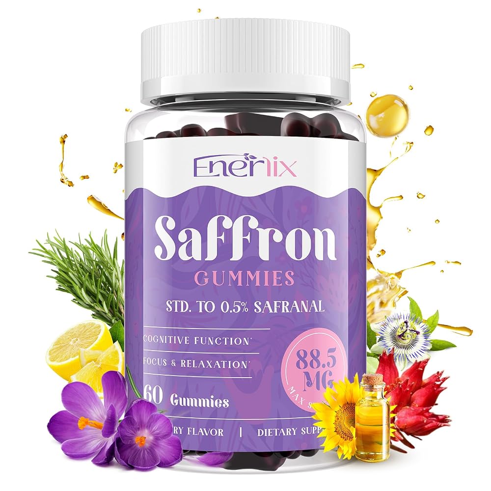 Enerlix Saffron Supplement Gummies for Mood & Focus