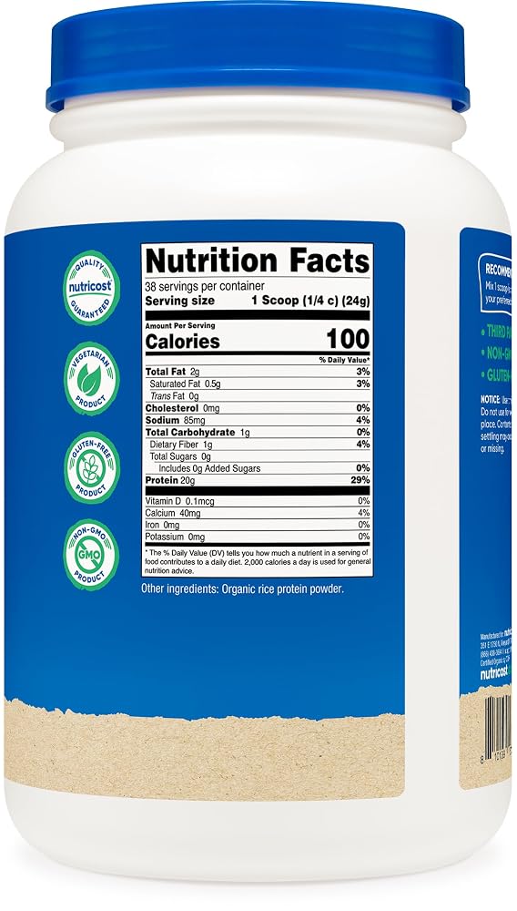 Nutricost Organic Rice Protein Powder - 2 LB - image 5