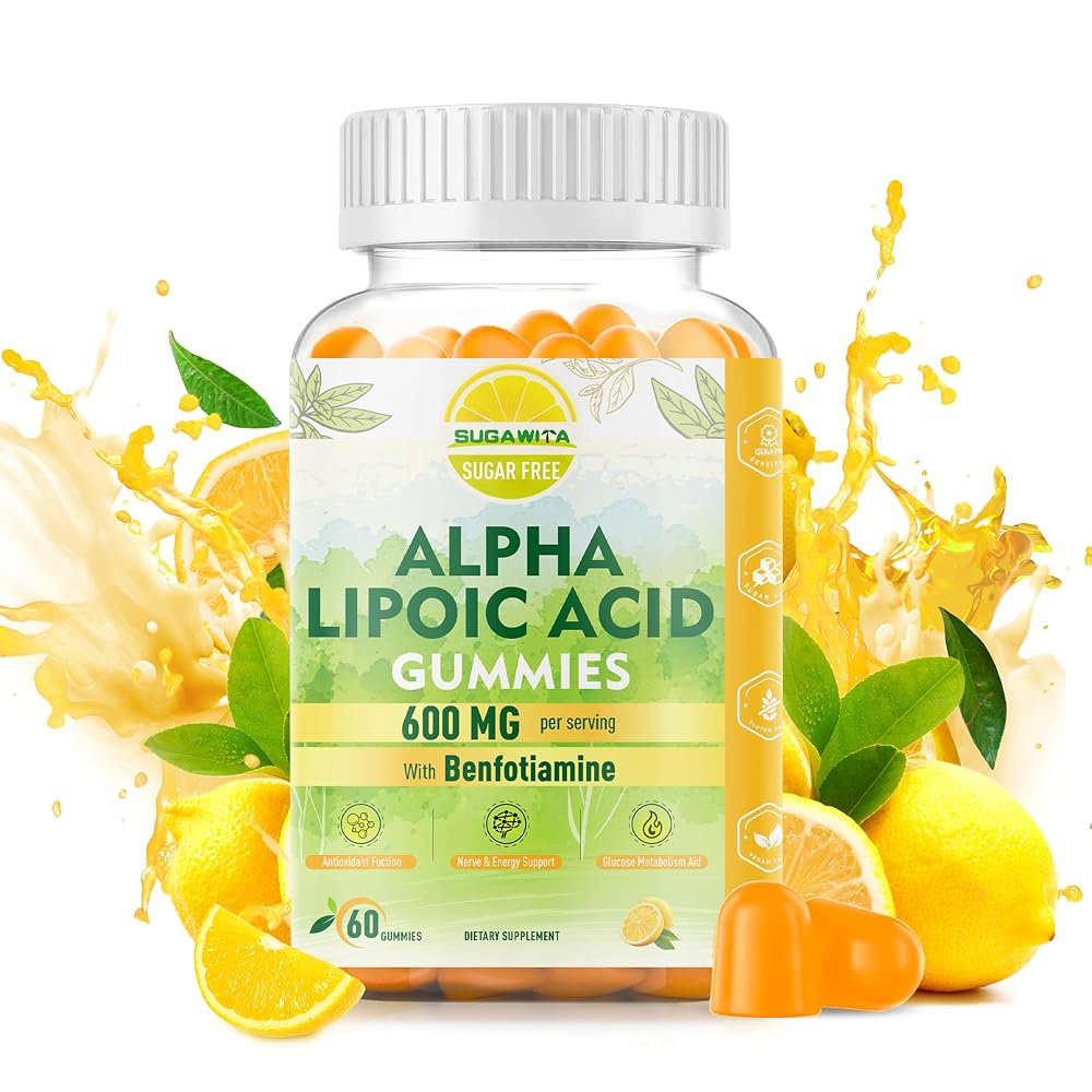SUGAWITA Pure R-Alpha Lipoic Acid 600mg with Benfotiamine for Nerve