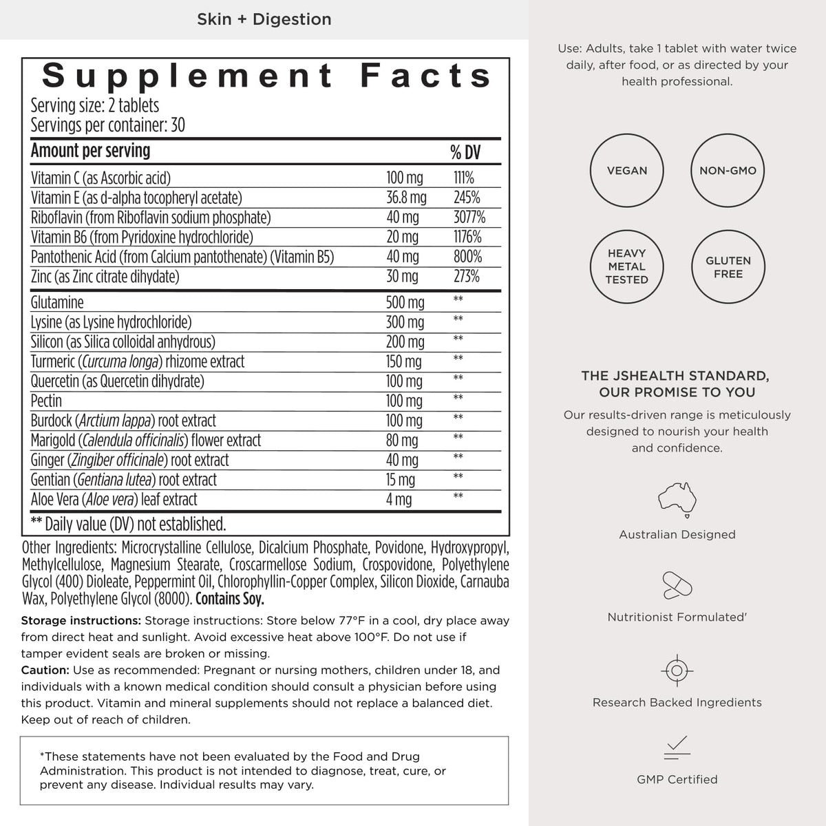 JSHealth Skin & Digestion Formula - 60 Tablets - image 9