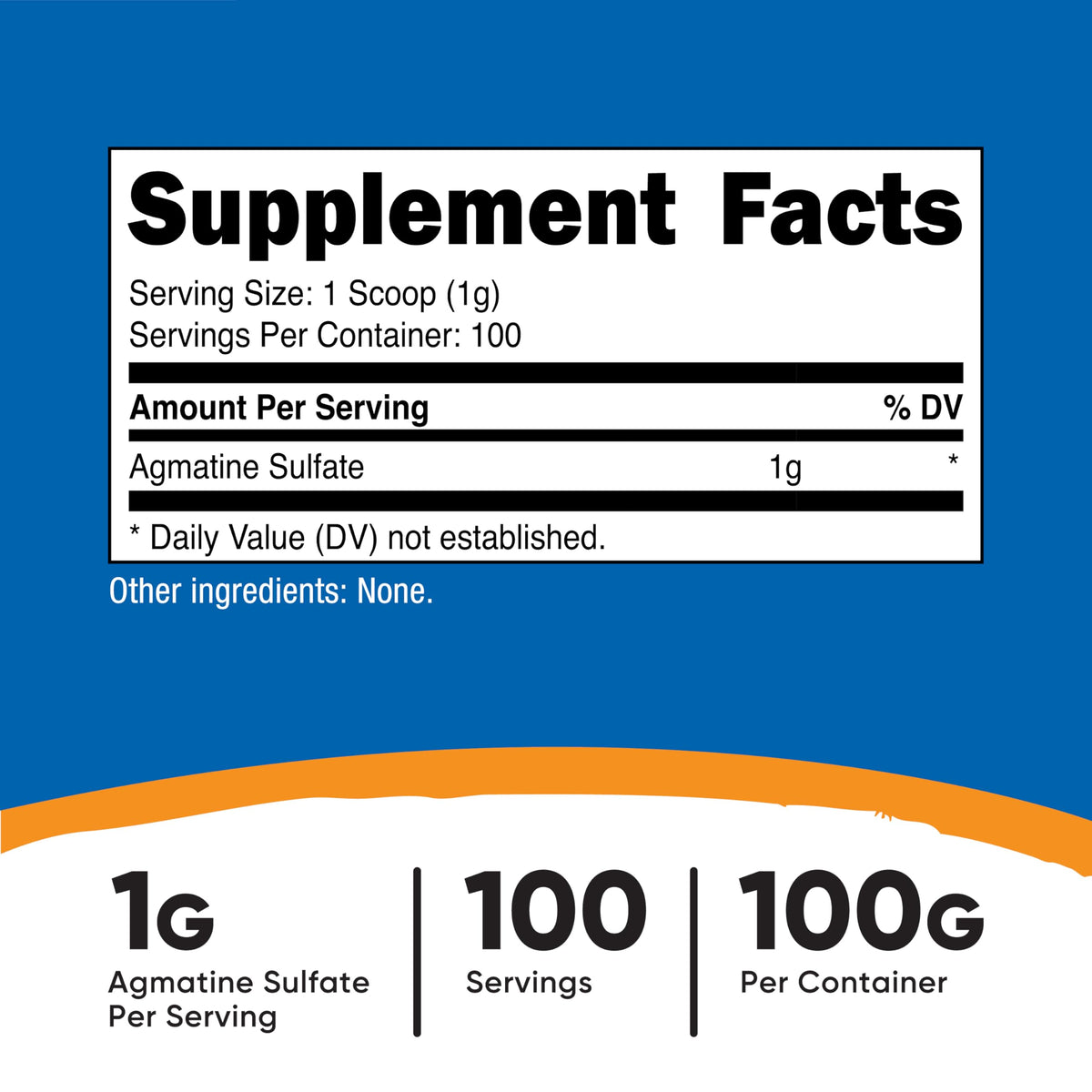 Nutricost Agmatine - Agmatine 100 Servings (Agmatine Sulfate)