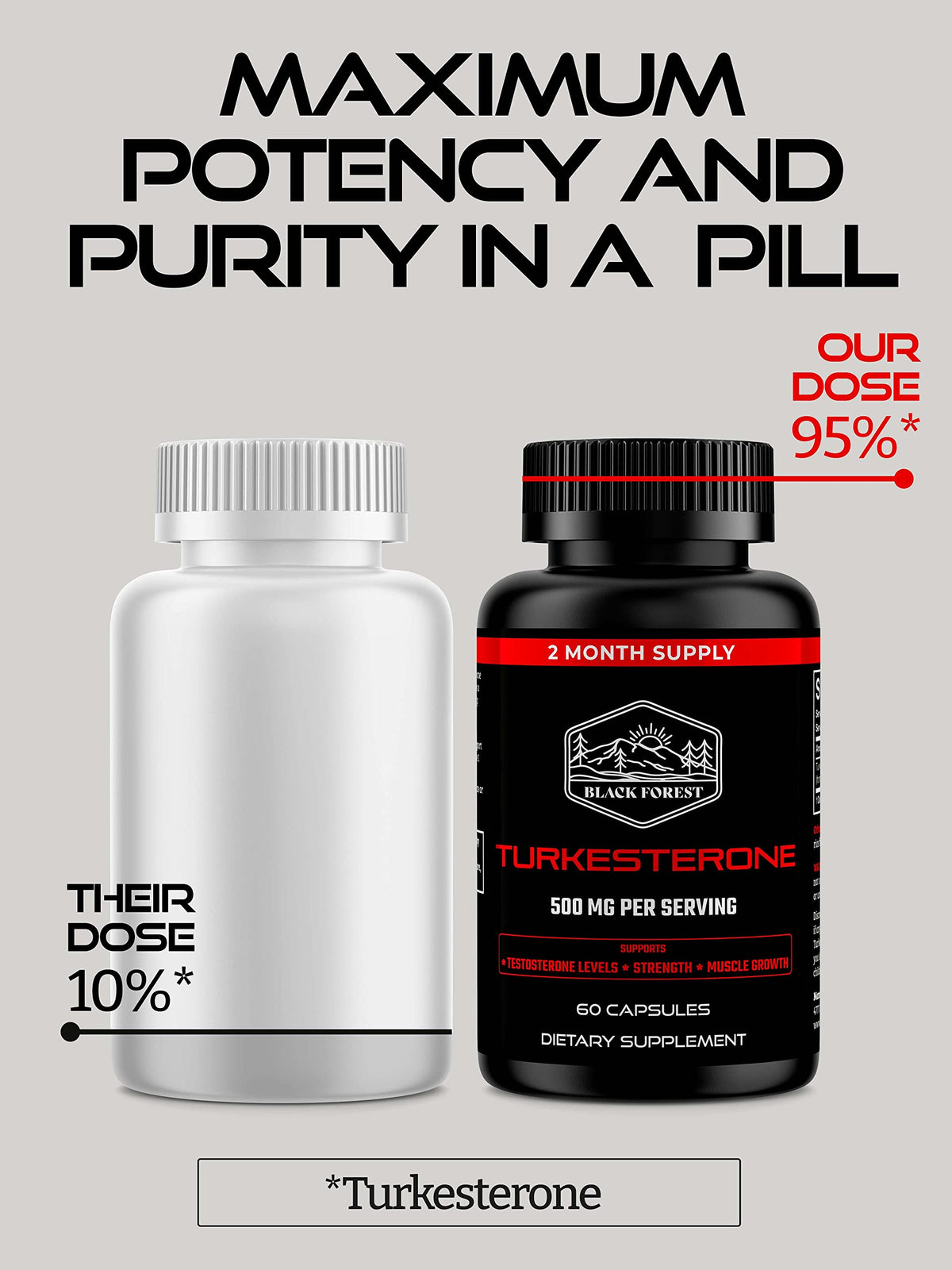 Black Forest Turkesterone 500mg Capsules for Muscle Growth - 60 Count - image 6