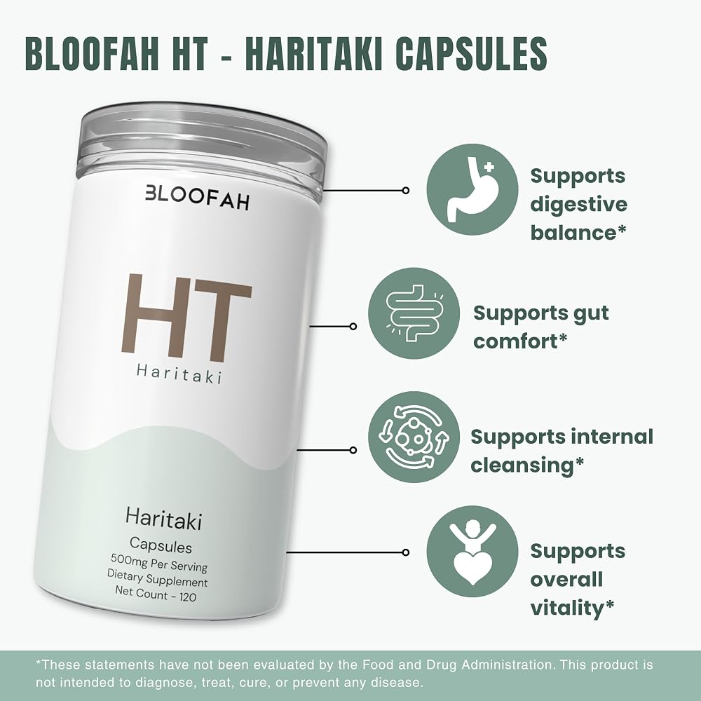 Bloofah Haritaki Extract 500mg Capsules - 120 Count - image 4