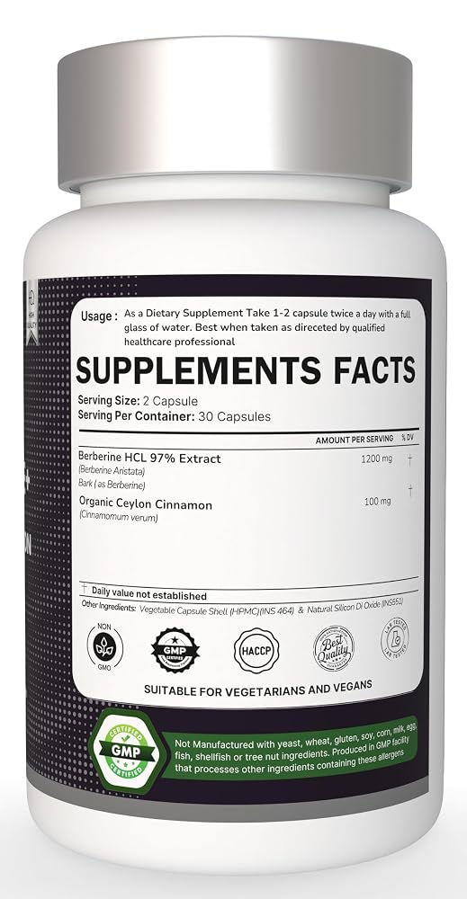 Heroot Premium Berberine with Ceylon Cinnamon Capsules