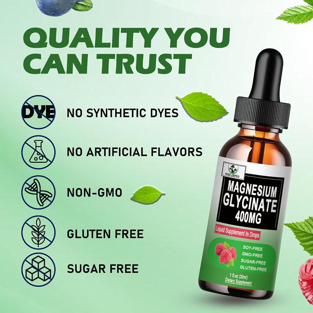 Vita letuo Magnesium Glycinate Liquid Drops 400mg - 30 Servings - image 5