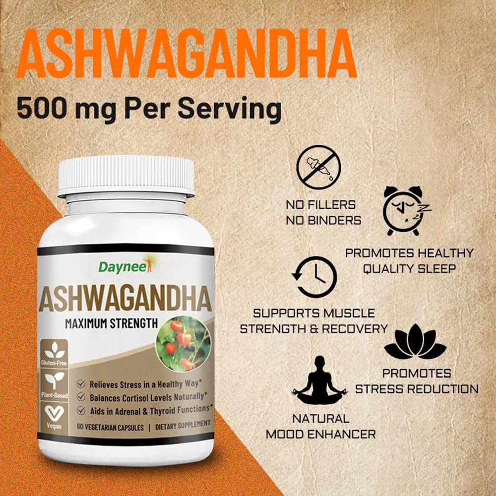 AIHIYO Ashwagandha Capsule with Maca & Vitamin D - 60 Capsules - image 2