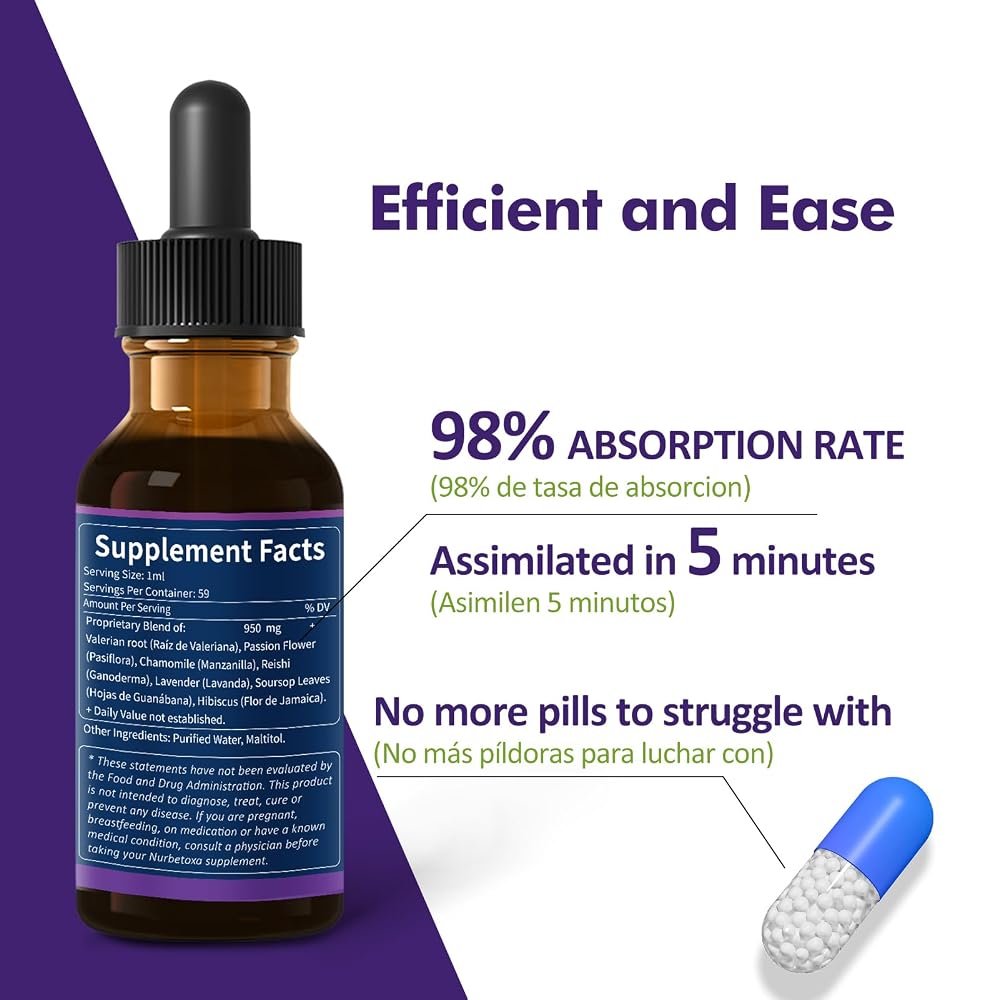 Nurbetoxa Valerian Sleep Support Drops - 2 Fl Oz - image 5
