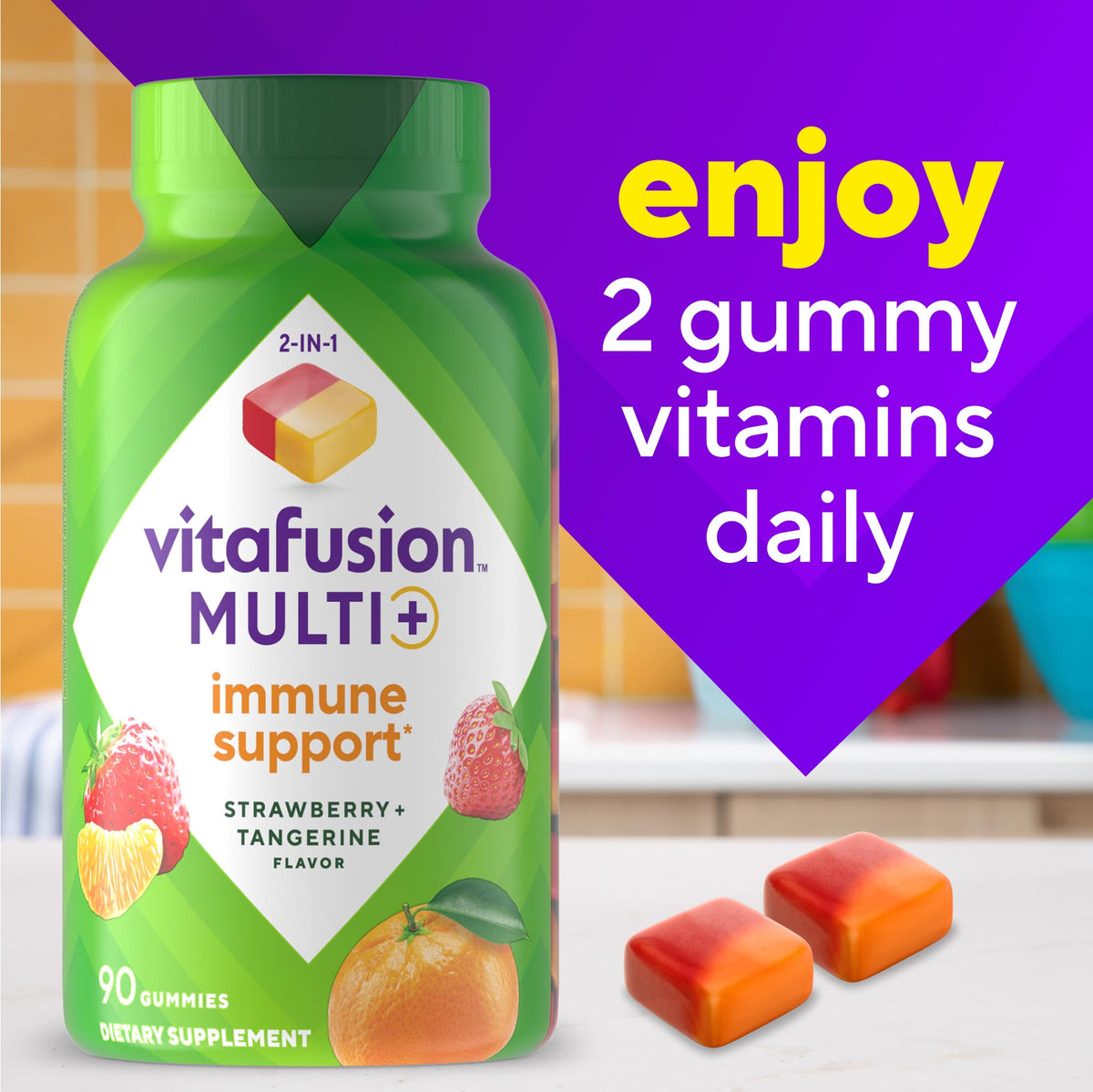 Vitafusion Multivitamin Gummies + Immune Support - 90 Gummies - image 8