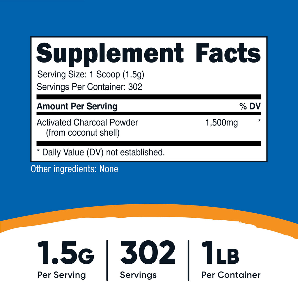 Nutricost Activated Charcoal Powder Food Grade - 1 lb - image 2