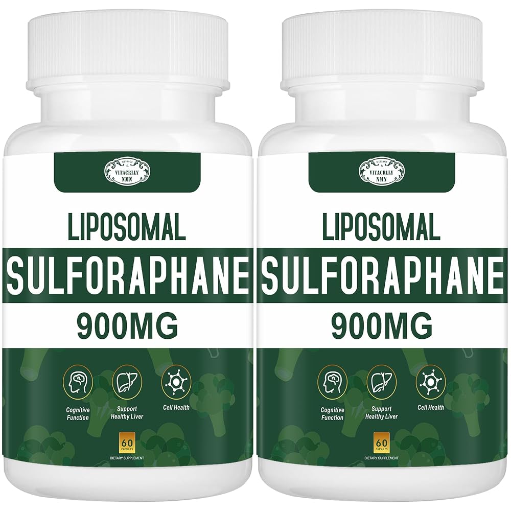VITACRLLYNMN Liposomal Sulforaphane 900mg Broccoli Extract - 120 Capsules