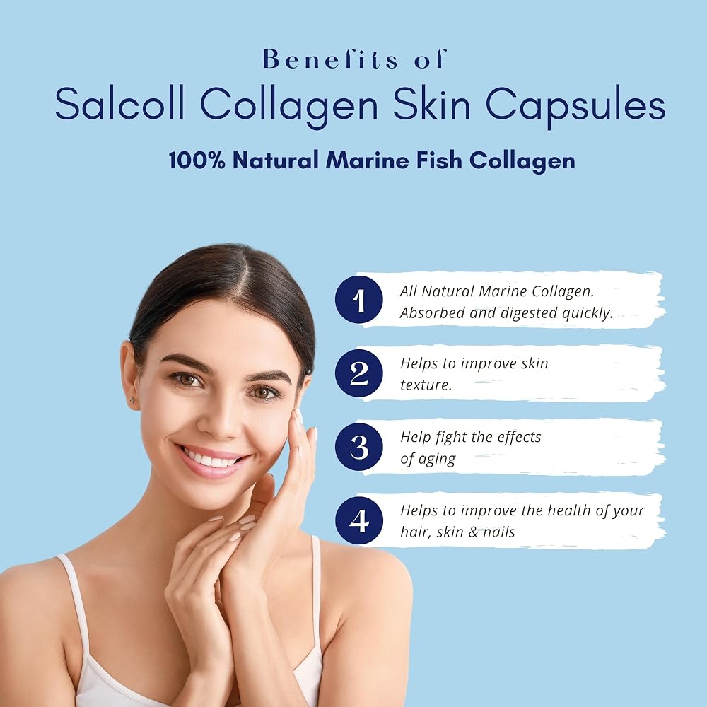 Salcoll Pure Marine Collagen Skin Capsules - 120 Count - image 2