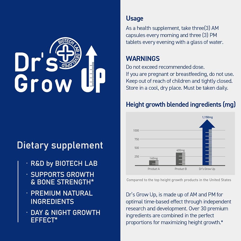 BONE SCIENCE Dr's Grow UP AM & PM Bone Support for Kids & Teens - 180 Count - image 4