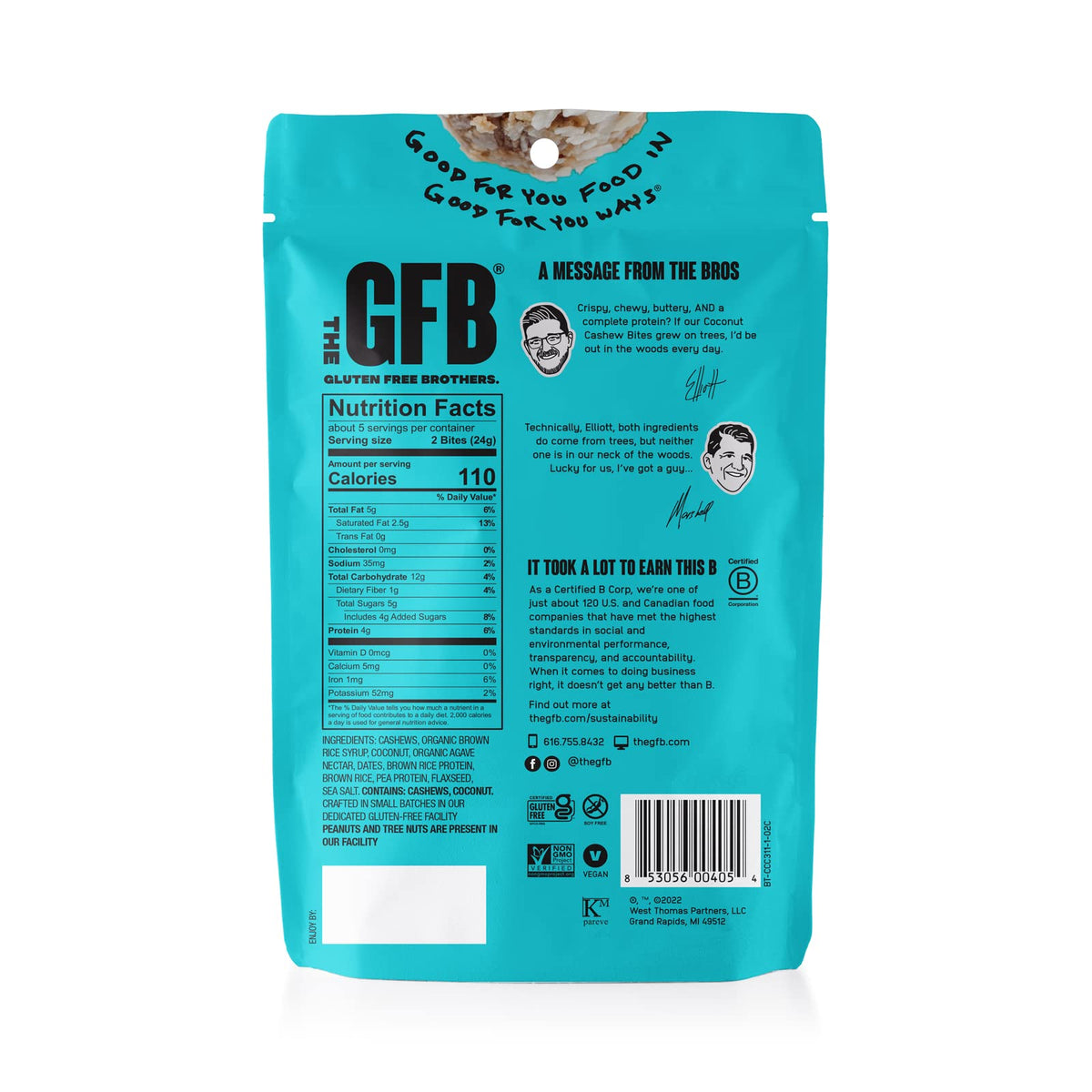 The GFB Gluten Free Protein Bites Coconut Cashew Crunch - 24 oz - image 2