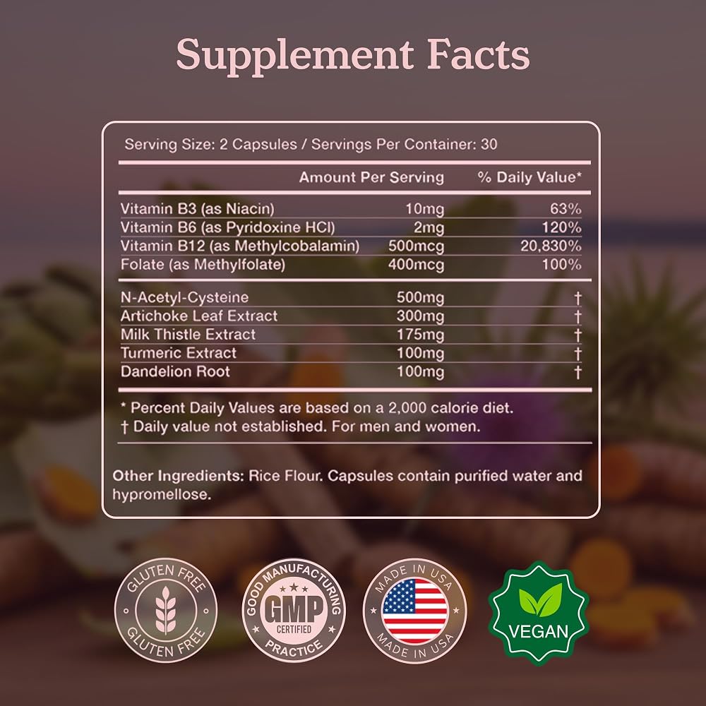 More. Longevity & Wellbeing Liver Detox Cleanse Supplement - 60 Capsules - image 3