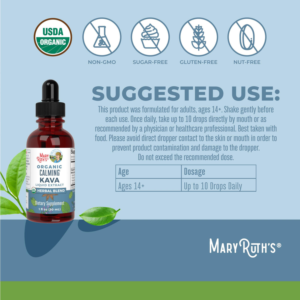 MaryRuth's Calming Kava Liquid Drops Herbal Supplement - 1 oz - image 3