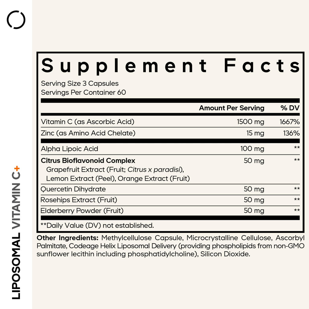 Codeage Liposomal Vitamin C 1500mg with Zinc