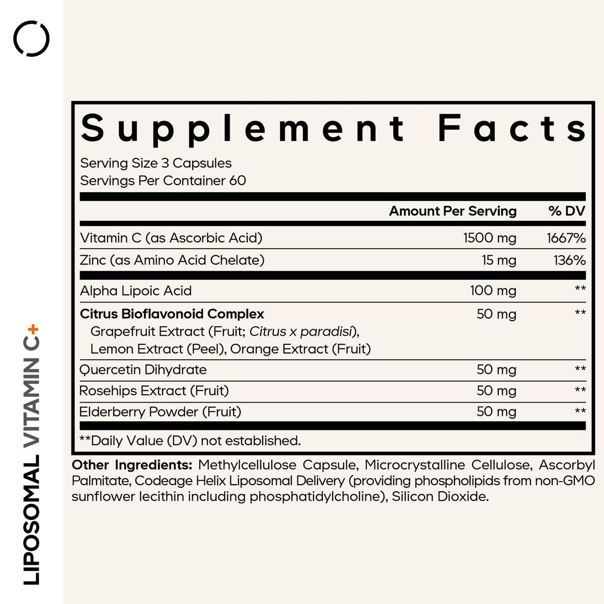 Codeage Liposomal Vitamin C 1500mg with Zinc