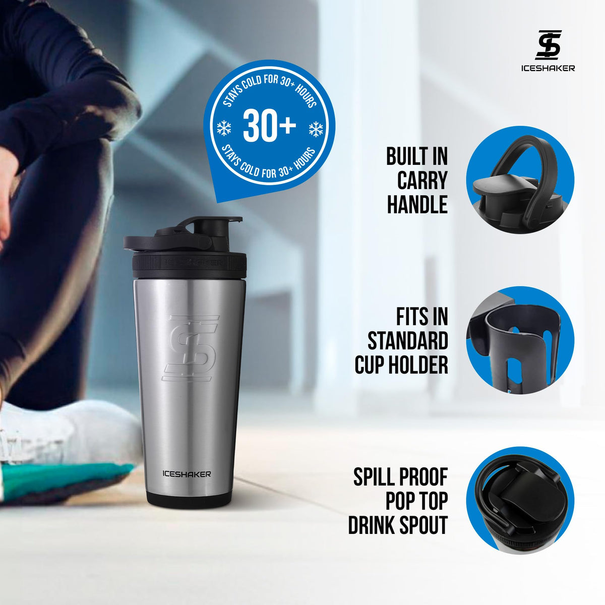 Ice Shaker Insulated Stainless Steel Shaker Bottle