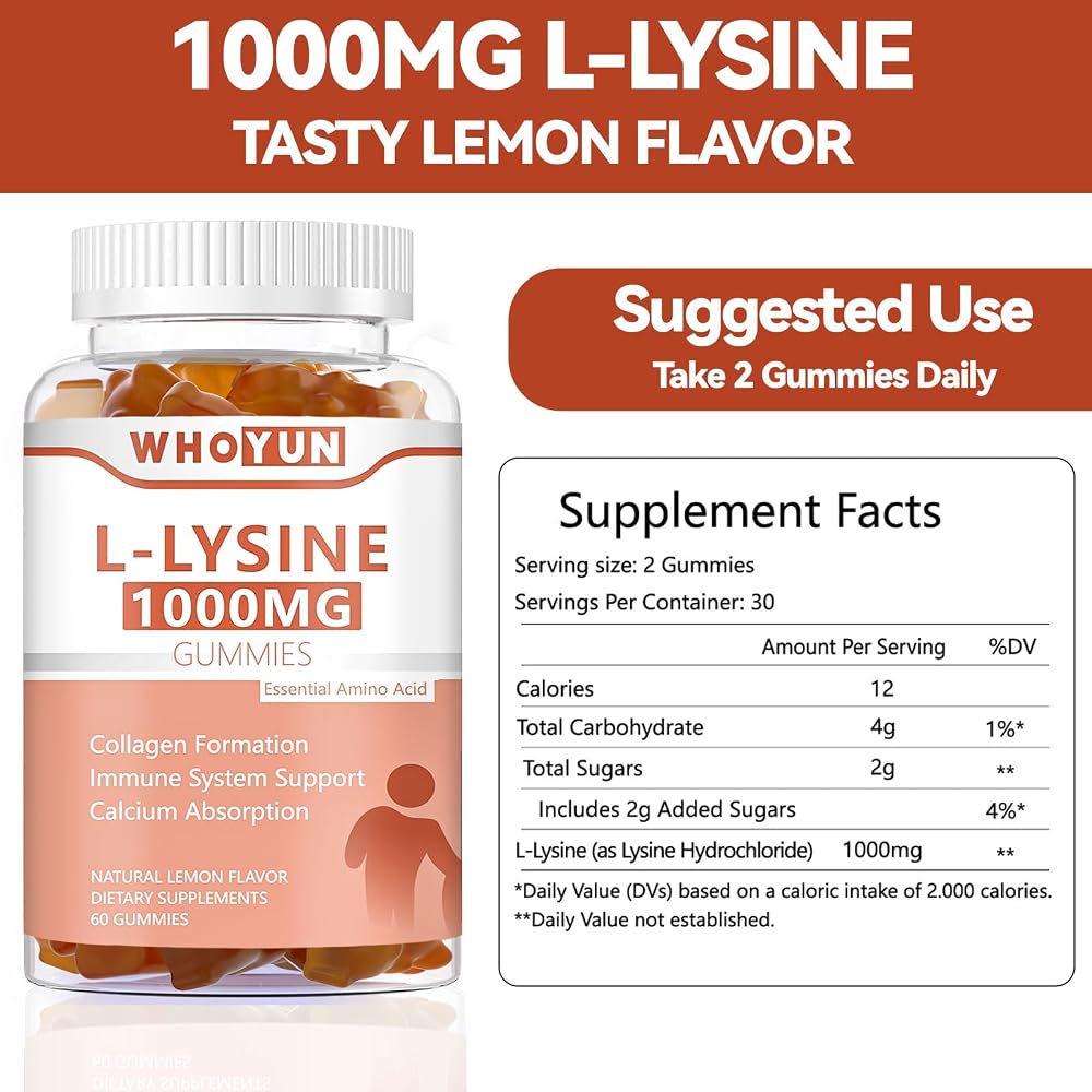 Whoyun L-Lysine 1000mg Gummies