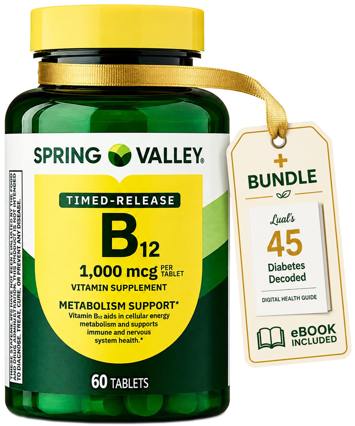 LUAL Spring Valley Vitamin B12 1000 Mcg Timed-Release Tablets - 60 Count