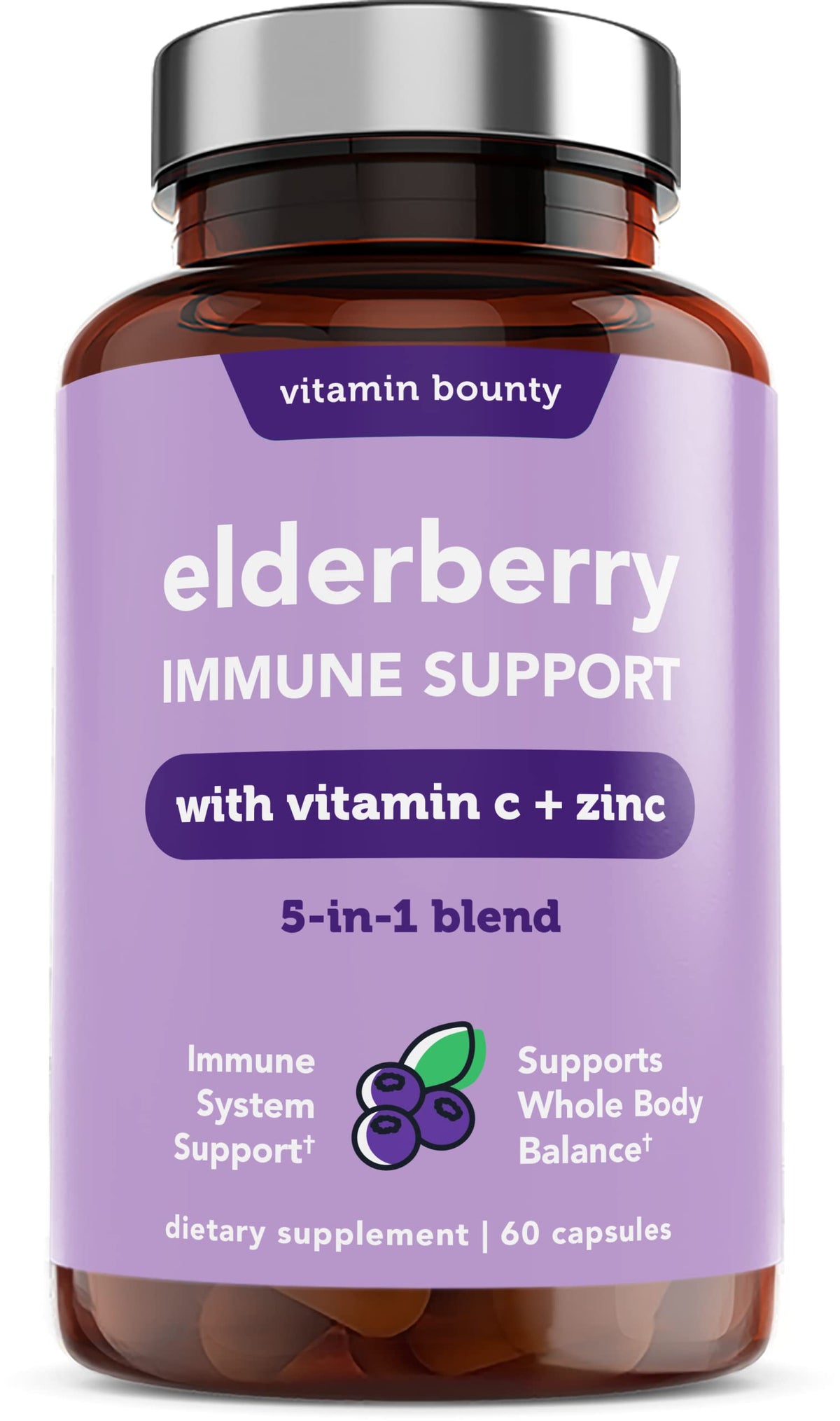 Vitamin Bounty Elderberry Immune Support with Zinc & Vitamin C - 120 Capsules - image 4