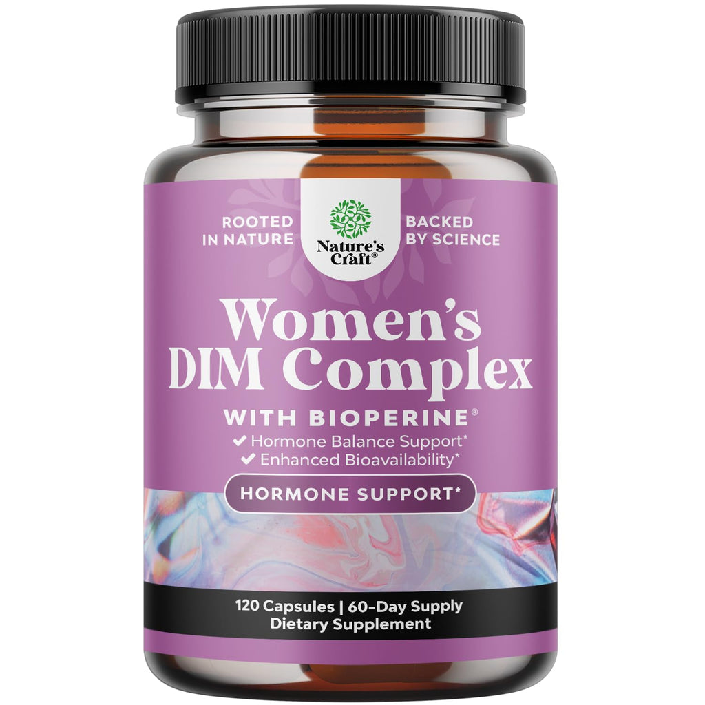 Natures Craft DIM Supplement for Women Hormone Balance - 120 Capsules