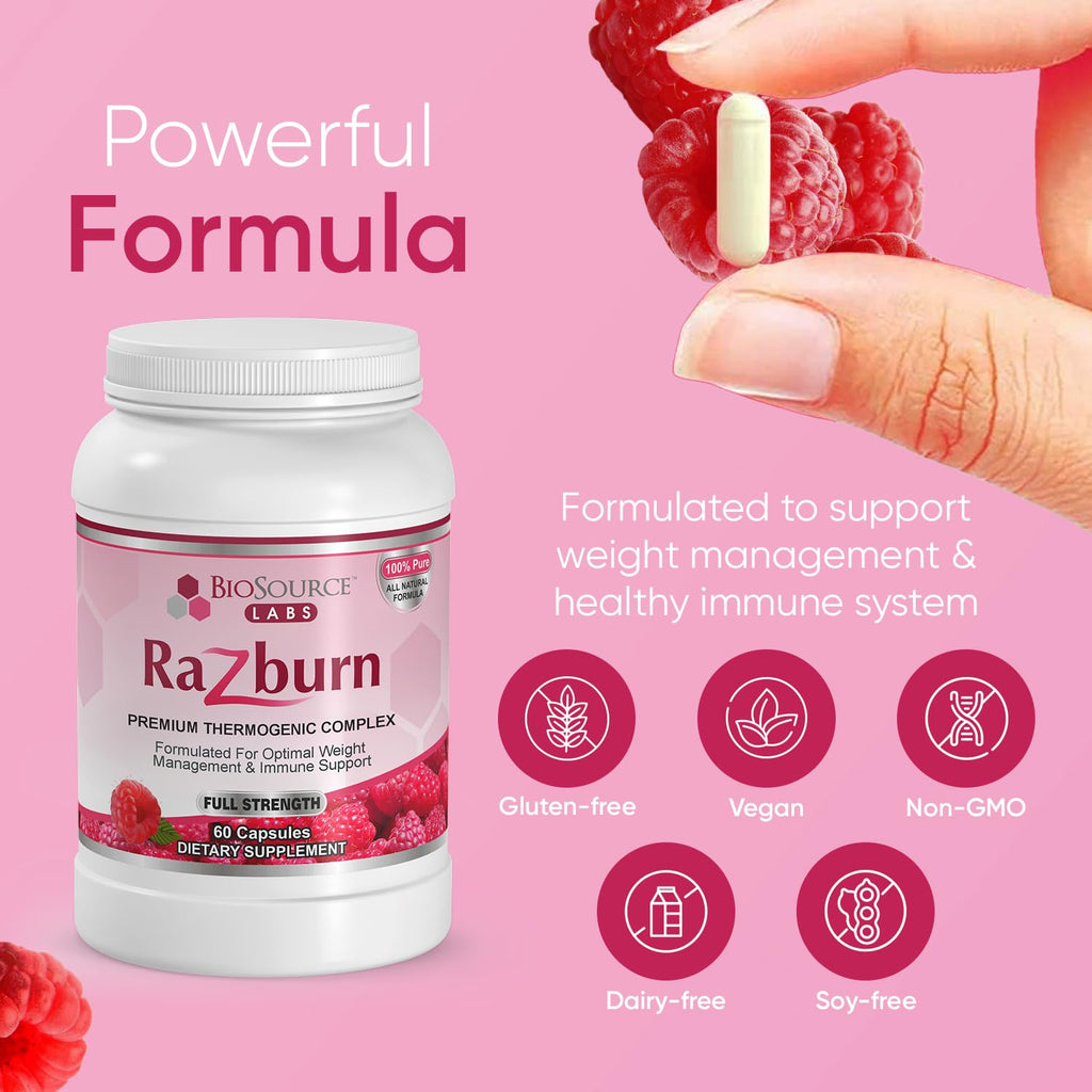 BioSource Labs Razburn Weight Management Supplement - 60 Capsules - image 2