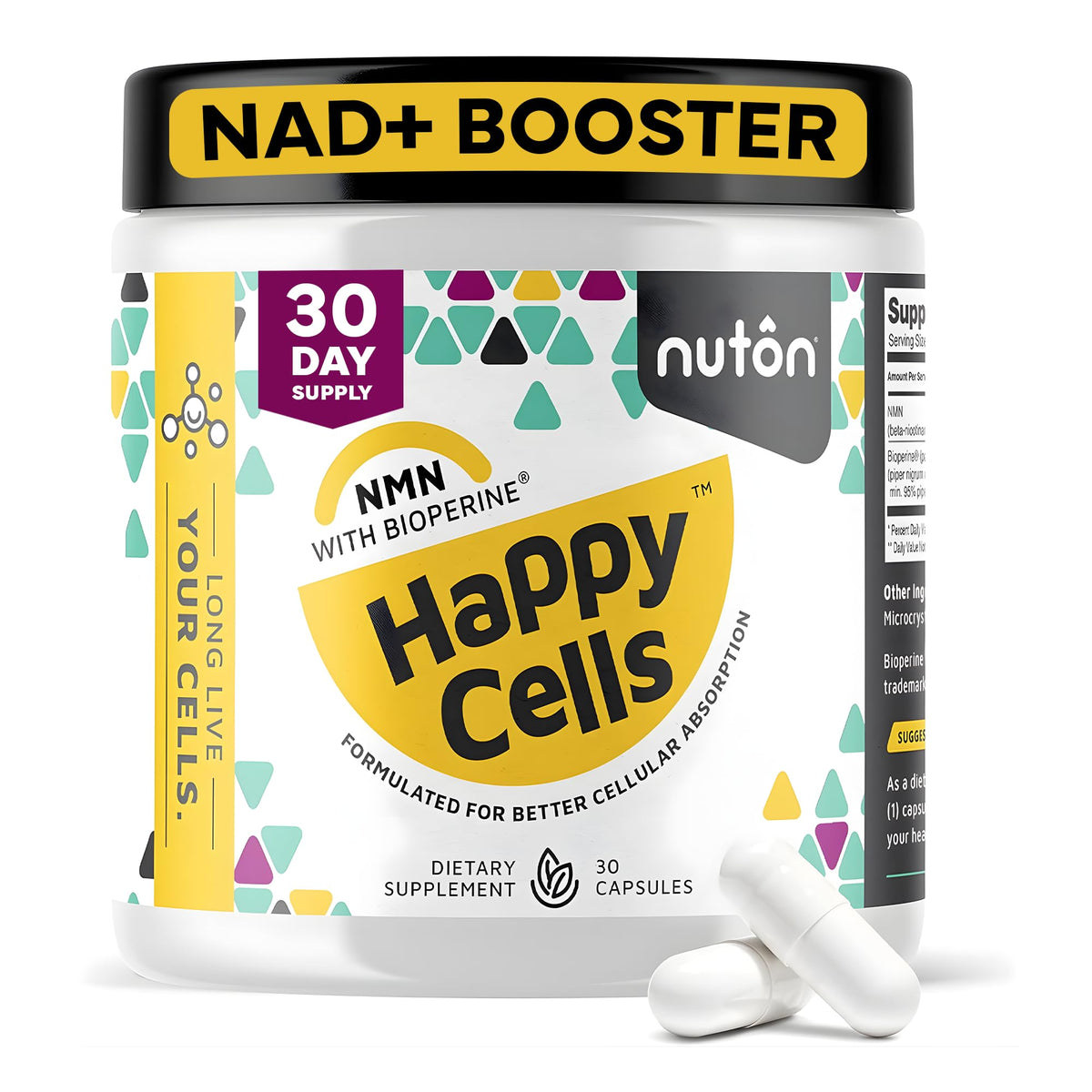 Nuton Happy Cells NMN Supplement for Healthy Aging - 30 Capsules