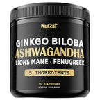 NUQIIT Ashwagandha Capsules with Fenugreek & Ginkgo - 90 Capsules