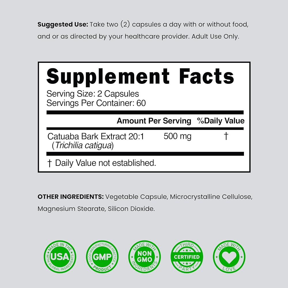 Dorado Nutrition Catuaba Bark Extract 10,000mg - 120 Capsules - image 6