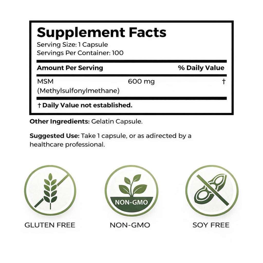 Dr Clark MSM Supplement 600mg - 100 Capsules - image 2