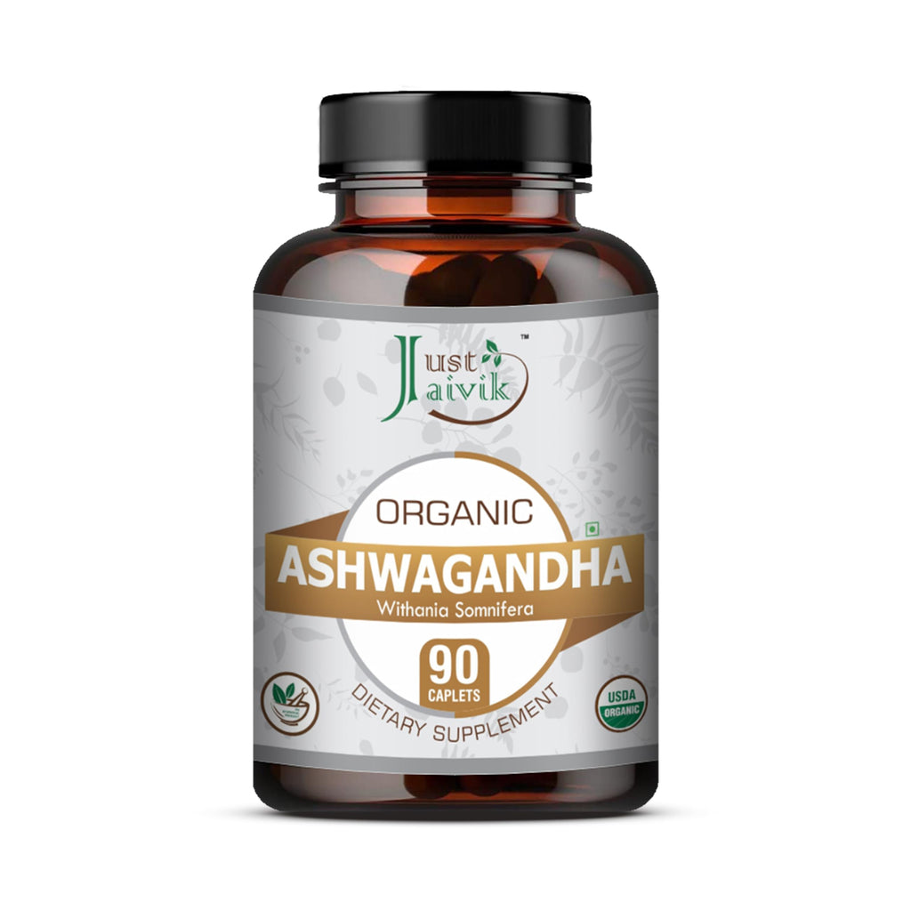 Just Jaivik Organic Ashwagandha Tablets 750 mg - 90 Tablets