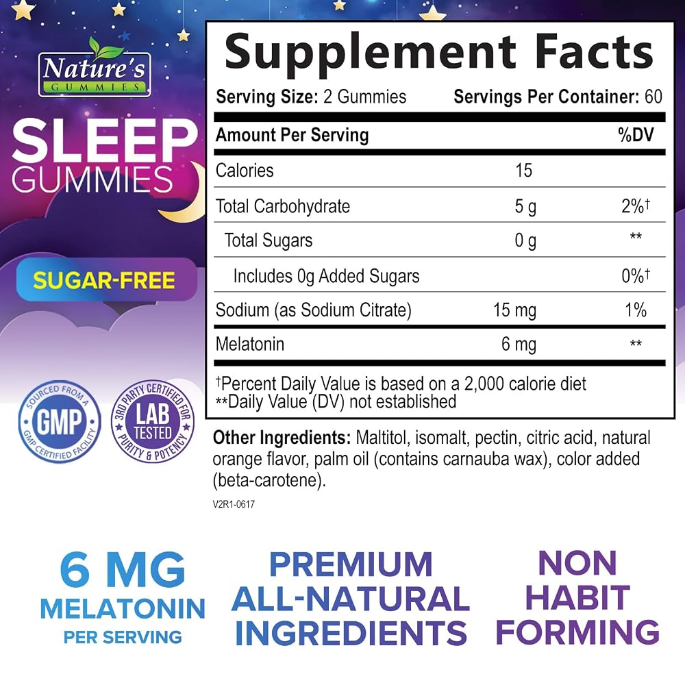 Nature's Gummies Sleep Gummies 6mg Melatonin - 120 Gummies - image 2