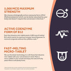 Doctor's Recipes Vitamin B12 Sublingual Methylcobalamin 5000 mcg - 120 Tablets - image 6