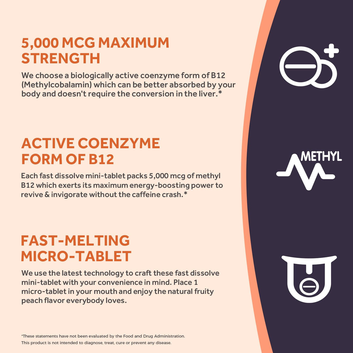 Doctor's Recipes Vitamin B12 Methylcobalamin 5000 mcg - 90 Tablets - image 4