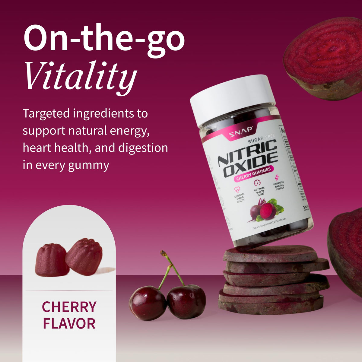 Snap Supplements Nitric Oxide Beet Root Gummies
