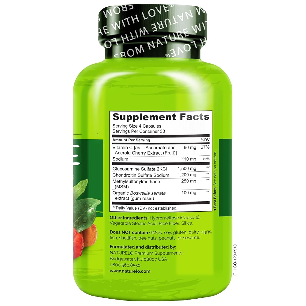 NATURELO Glucosamine Chondroitin MSM with Boswellia - 120 Capsules - image 6