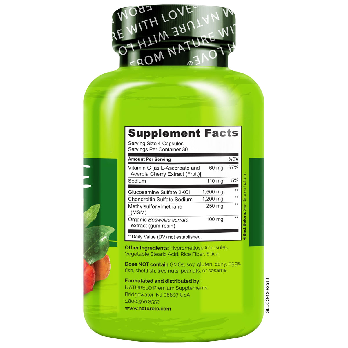 NATURELO Glucosamine Chondroitin MSM with Boswellia - 120 Capsules - image 6