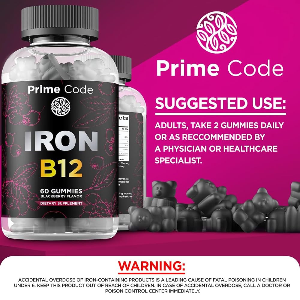 Prime Code Vitamin B12 & Iron Gummies - 60 Count - image 4
