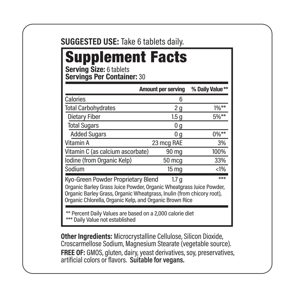 Kyolic Kyo-Green Greens Blend Energy Tablets - 180 Count - image 3