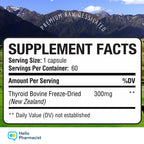 HelloPharmacist Raw Desiccated Bovine Thyroid 300mg - 60 Capsules - image 2