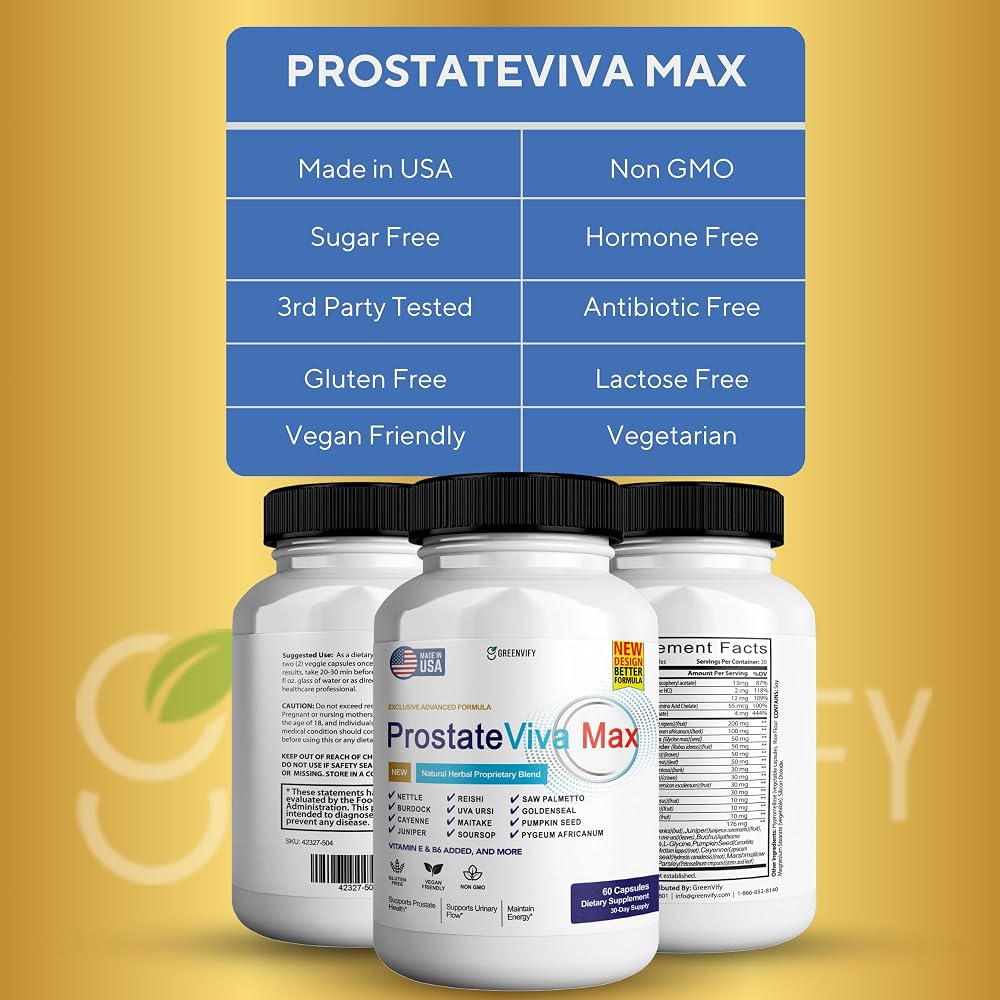 GREENVIFY ProstateViva Max Prostate Supplements for Men Capsules