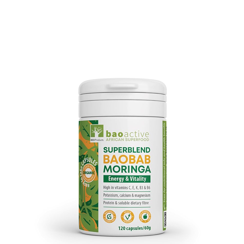 Baoactive Baobab Moringa Powder Superblend - 120 Capsules