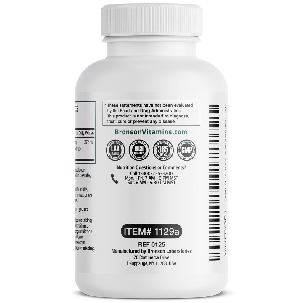 Bronson Triple Play Capsule Zinc Immune