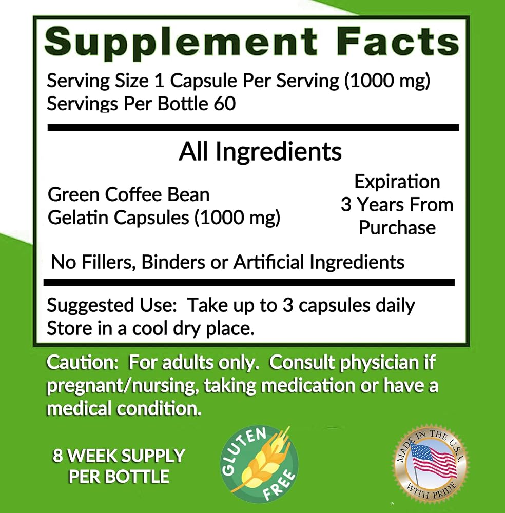 Heaven's Gate Green Coffee Bean Extract 1000 mg - 360 Capsules - image 3