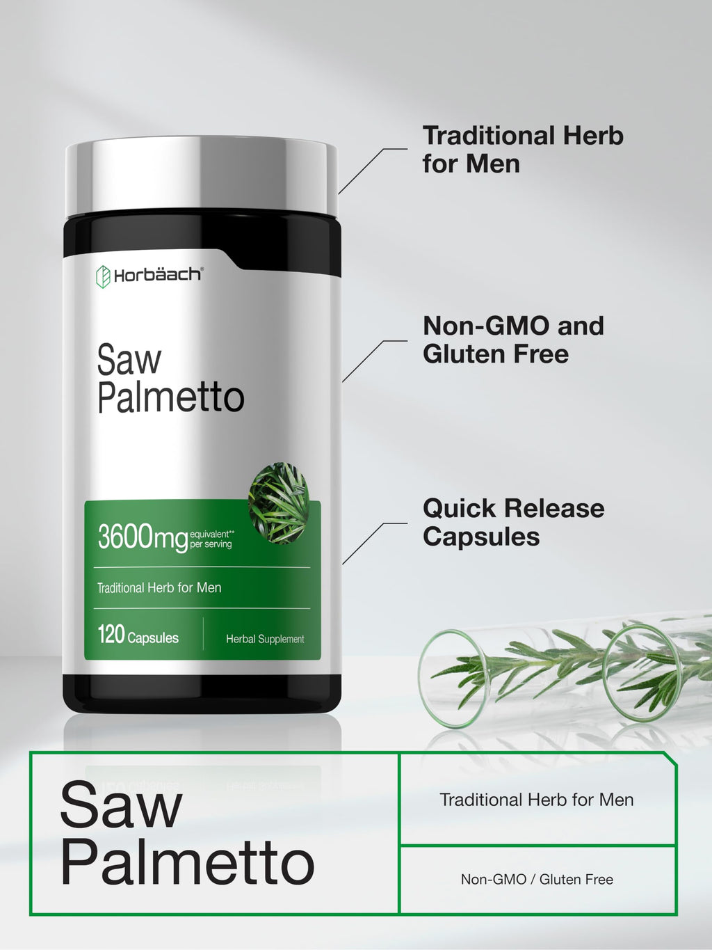 Horbäach Saw Palmetto Extract - 120 Capsules - image 4