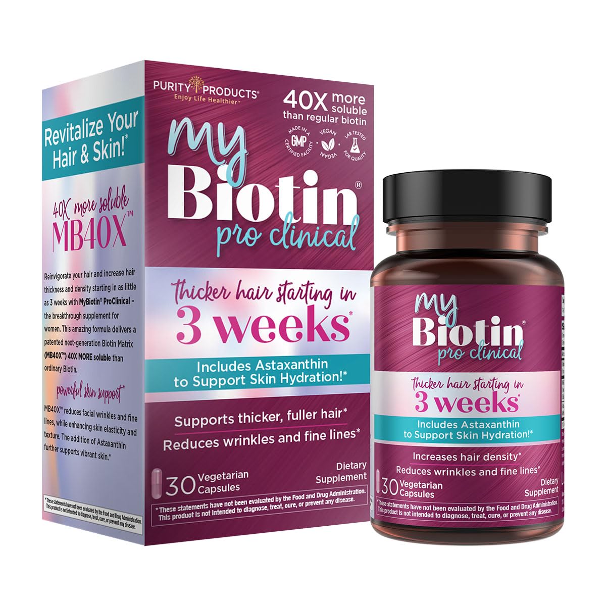 Purity Products MyBiotin ProClinical w/Astaxanthin Healthier Skin +